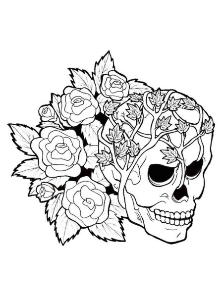 Раскраска антистресс череп