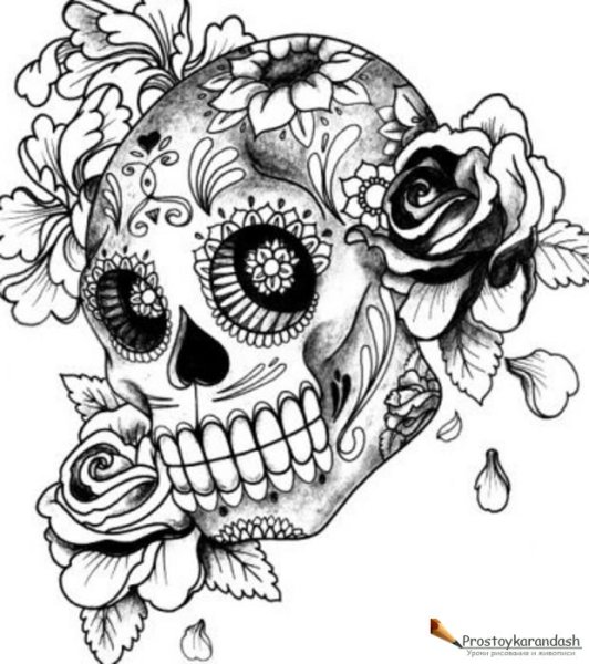 Раскраска антистресс череп