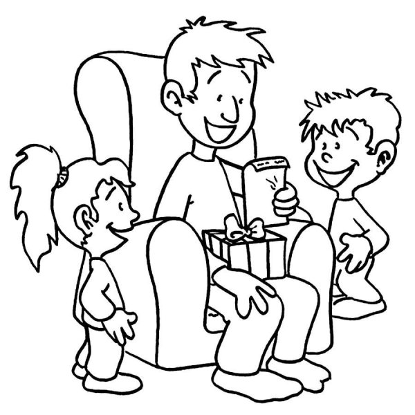 Рисунок папы раскраска