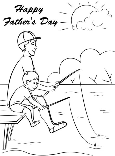 Раскраска рыбалка