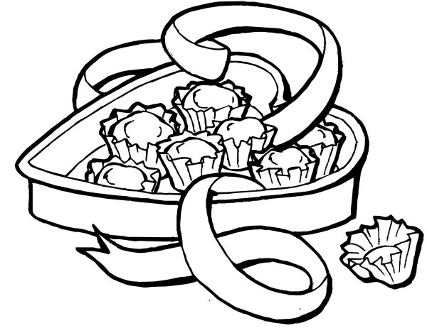 Коробка конфет раскраска