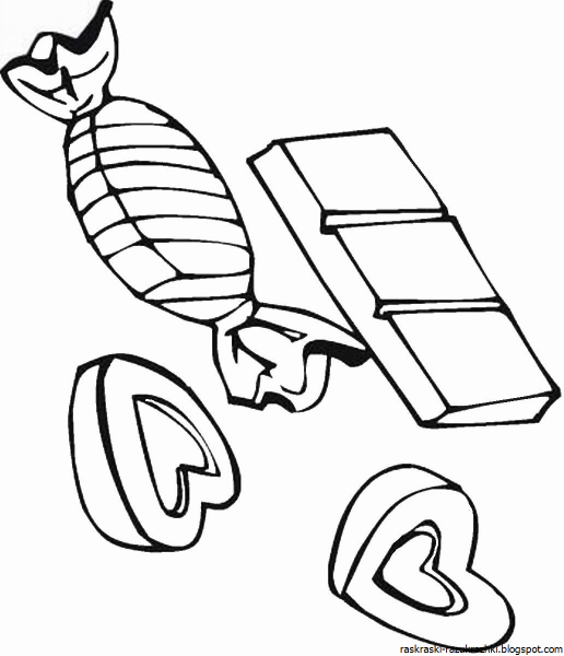 Конфета раскраска для детей