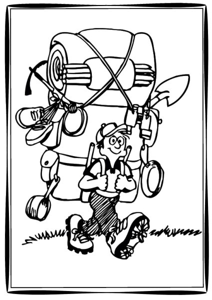 Турист раскраска