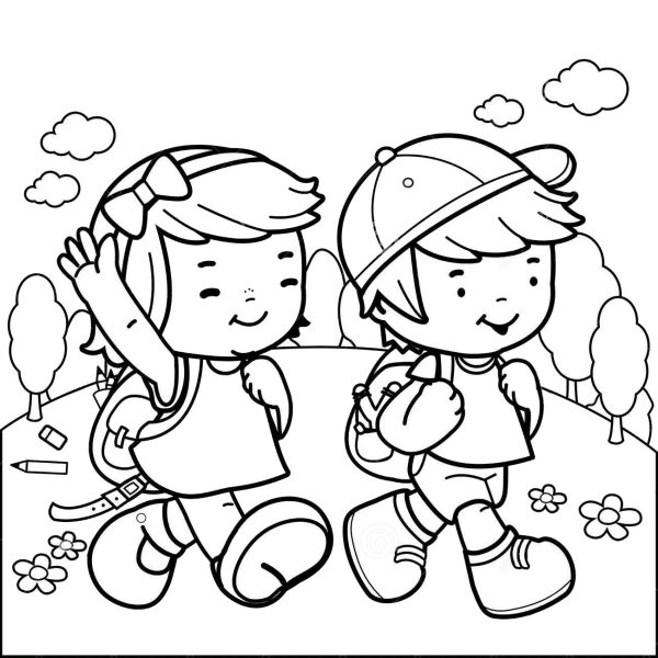 Картинки раскраски прогулка для детей