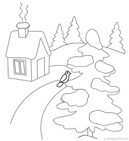 Зима раскраска для детей