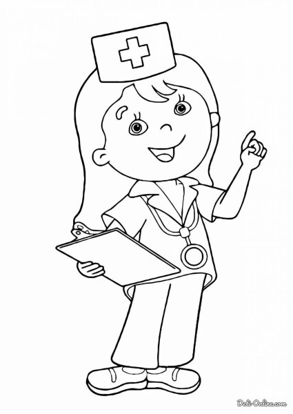 Раскраска медсестра