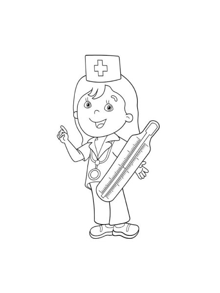 Раскраска медицинская сестра