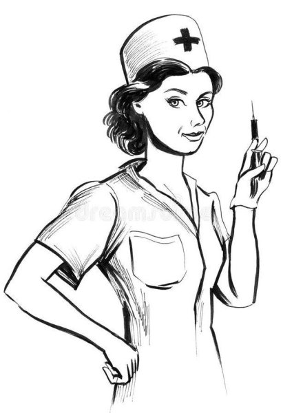 Медсестра картинки нарисованные