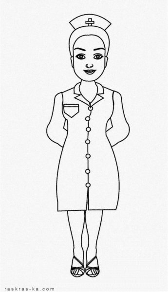 Раскраска медицинская сестра