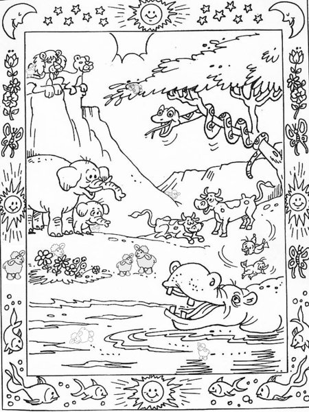 Сотворение раскраска