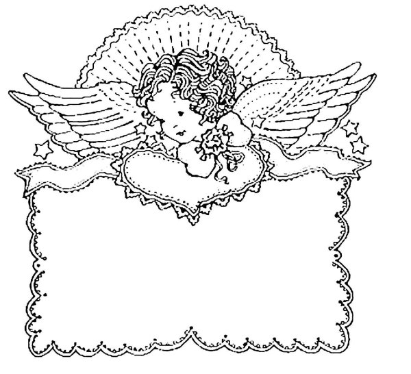 Раскраска сердце ангел