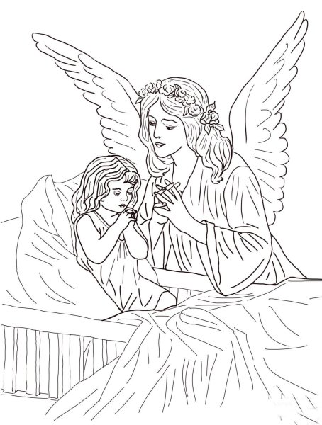 Ангел раскраска для детей