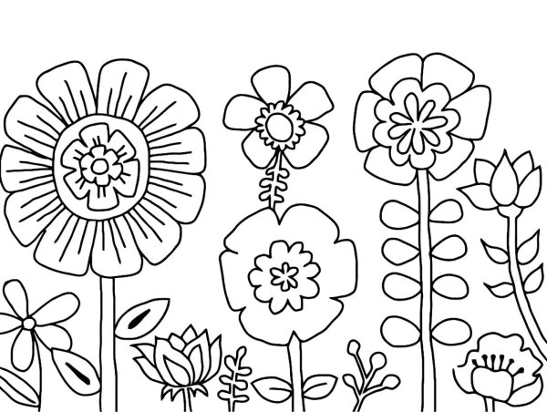 Цветочная Поляна раскраска