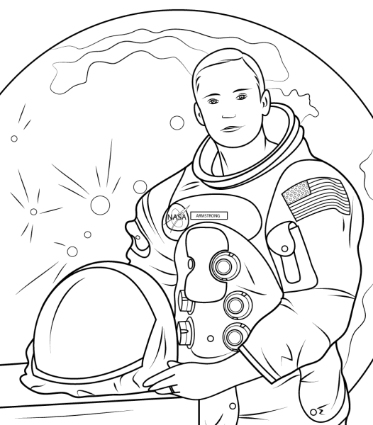 Космонавт раскраска