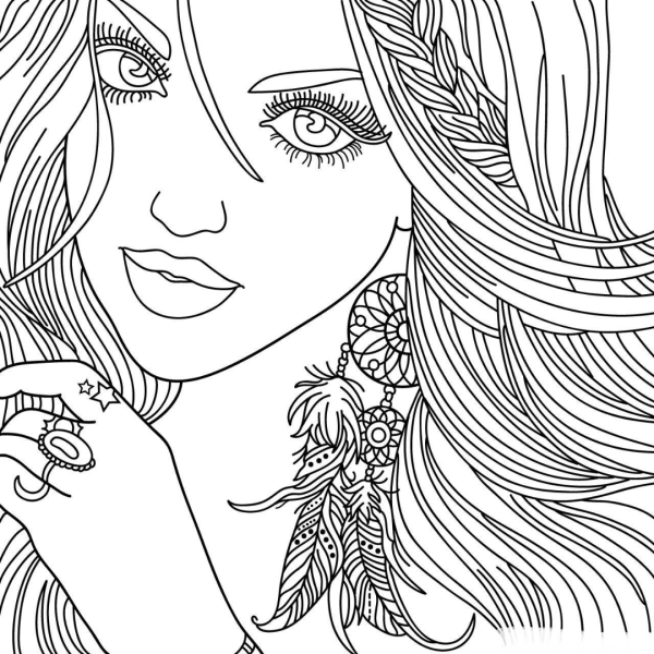 Раскраски антистресс девушки
