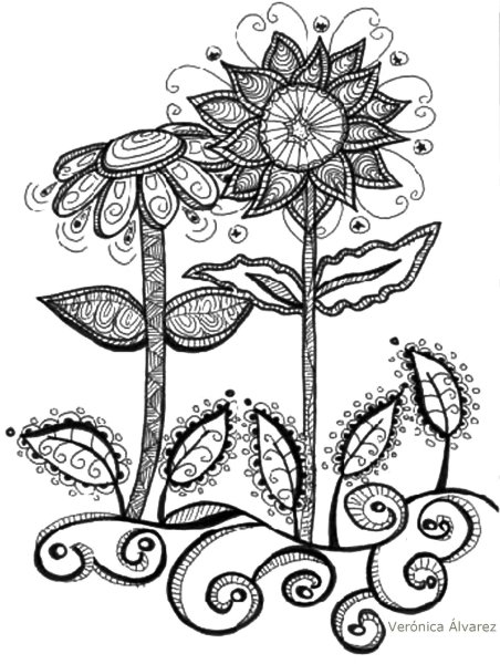 Дудлинг цветы