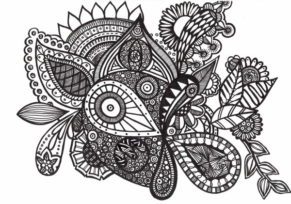 Сказочный цветок дудлинг