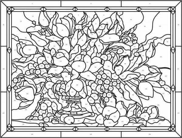 Витраж раскраска