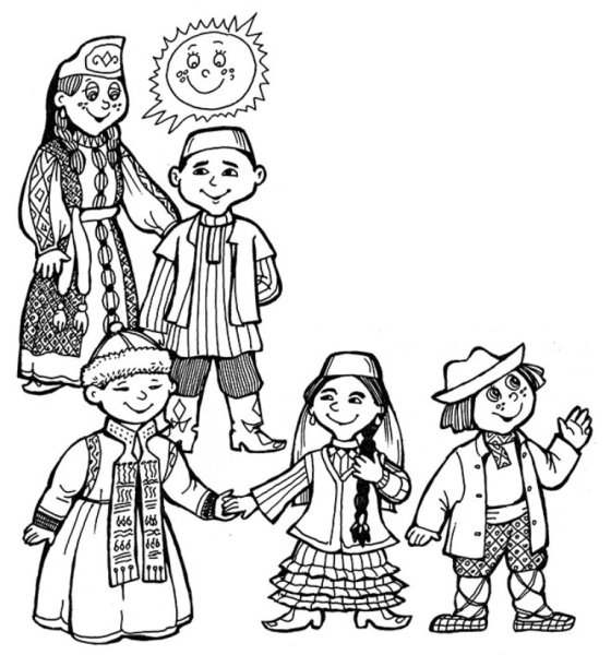 Раскраски ко Дню единства России для детей