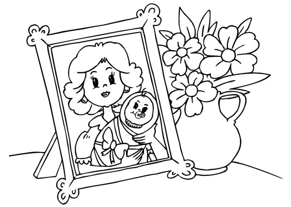 Раскраска ко Дню матери