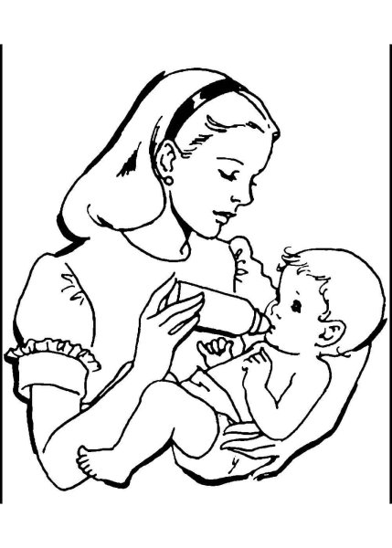 Мама раскраска для детей