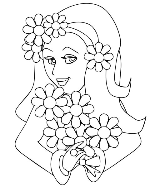 Раскраска ко Дню матери