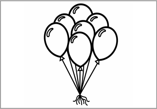 Раскраски воздушные шары для детей 2-3
