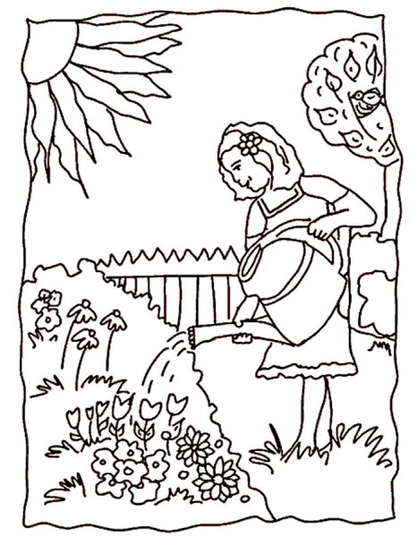 Огород раскраска для детей