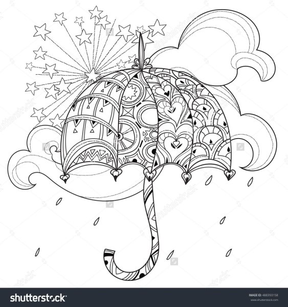 Раскраска зонт антистресс