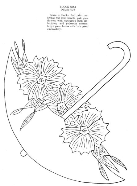 Зонт трафарет с цветами