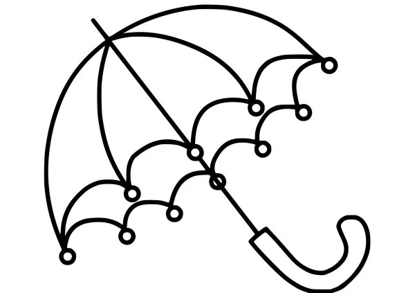 Зонтик раскраска для малышей