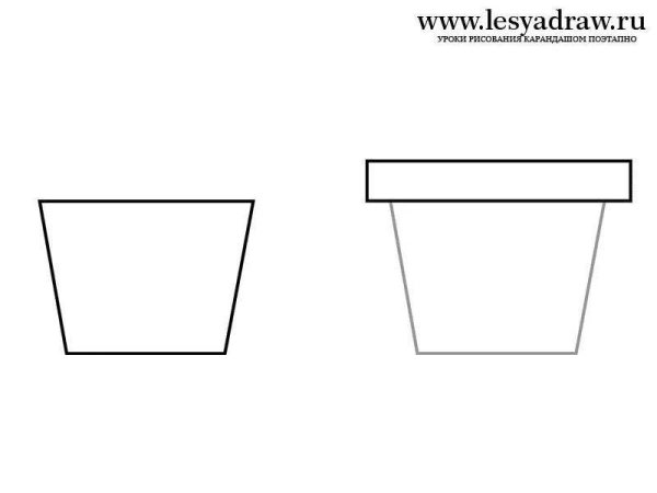 Трафарет горшок для цветов