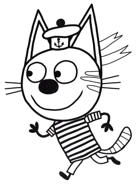 Раскраска три кота Коржик