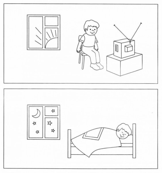 Части суток раскраска