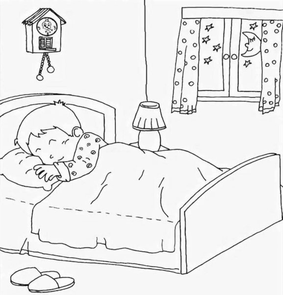 Режим дня раскраска для детей