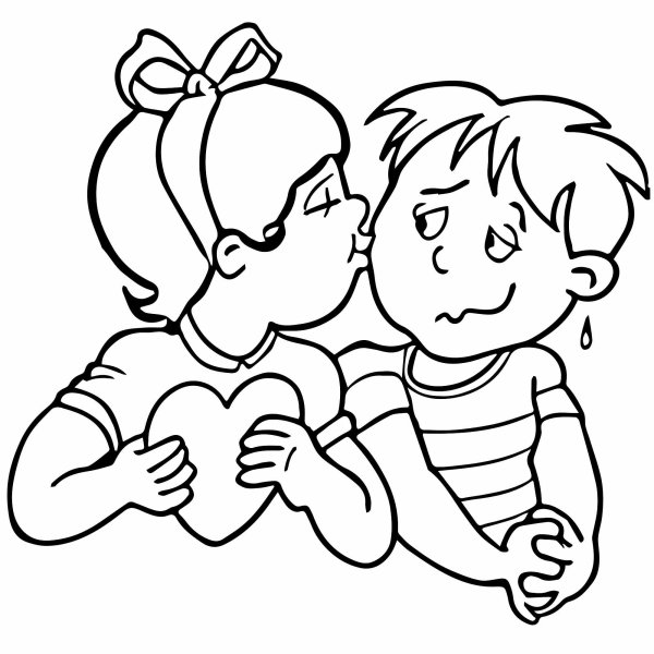 Раскраски влюбленные для детей