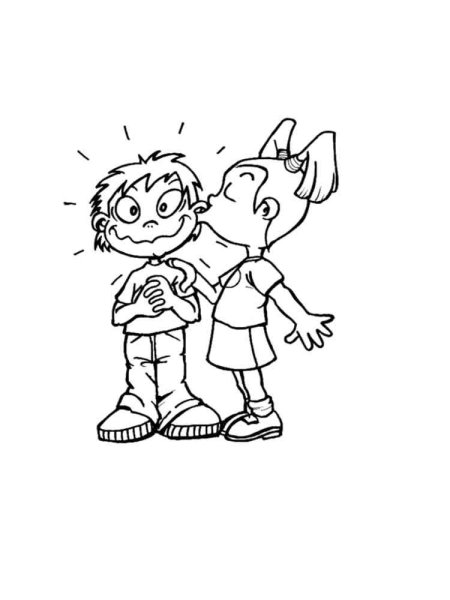 Раскраска поцелуйчики