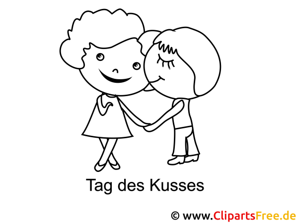 Мальчик и девочка целуются картинка раскраска