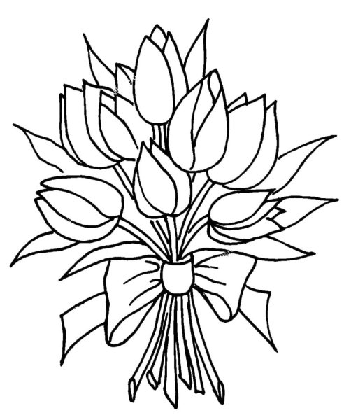 Букет тюльпанов разукрасить