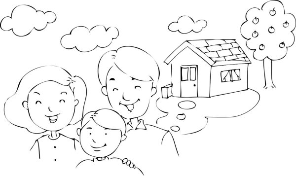 Раскраска семья