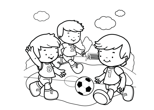 Игра в футбол раскраска для детей