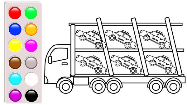 Автовоз раскраска для детей