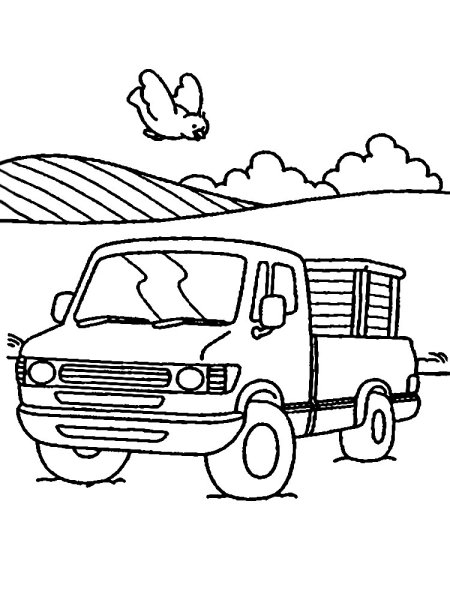 Грузовик раскраска для детей