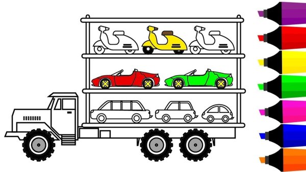 Супер грузовик раскраска для детей