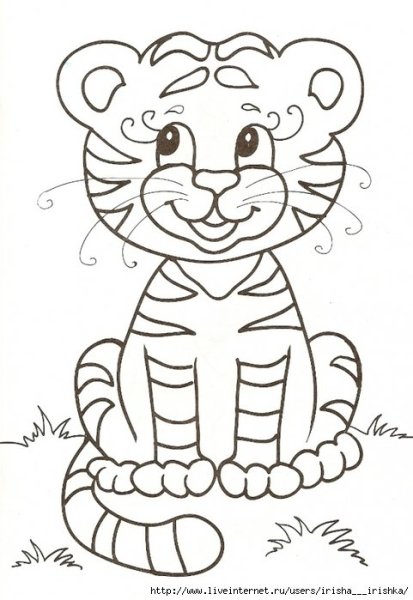 Тигренок раскраска для детей