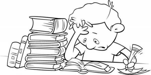 Учеба раскраска для детей