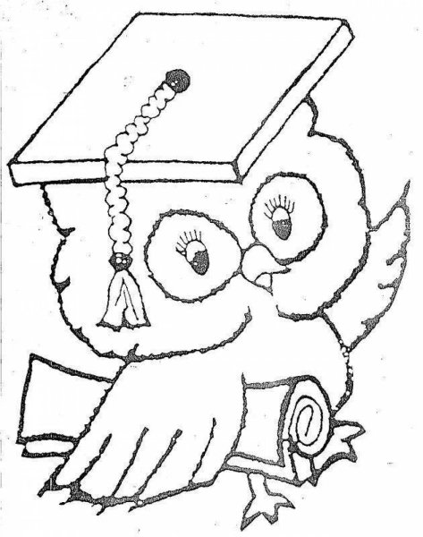 Умная Сова раскраска