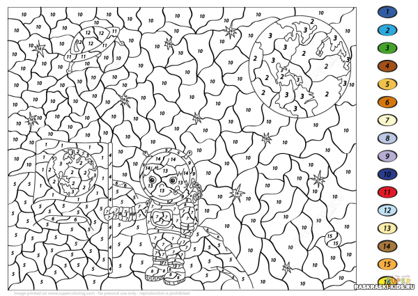Раскраска по номерам для мальчиков
