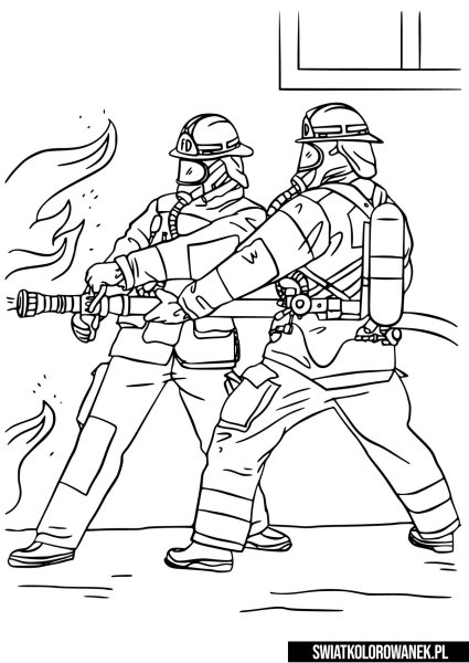 Раскраска пожарный