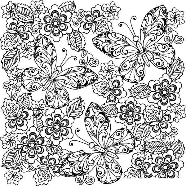 Раскраска антистресс "цветы"